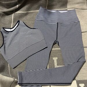 Striped  Leggings and Top Set